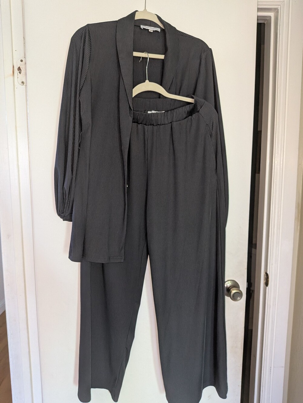 Urban Modesty Grey Long Sleeve Button-Front Tunic Set